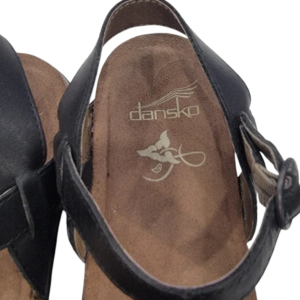 Dansko Janis Black Leather Ankle Strap Sandals Comfortable Women’s Size … - Picture 12 of 17